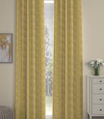 ROSARA HOME chevron Pack of 2 Regular Door Curtains -7 Feet,Mustard
