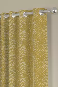 ROSARA HOME chevron Pack of 2 Regular Door Curtains -7 Feet,Mustard