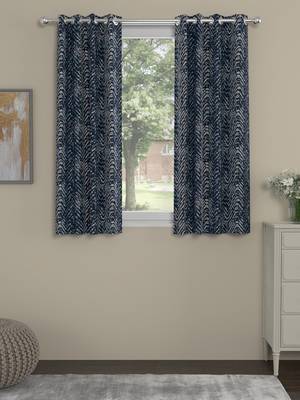 ROSARA HOME chevron Pack of 2 Regular Window Curtains -5 Feet,Navy Blue 1
