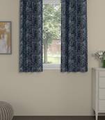 ROSARA HOME chevron Pack of 2 Regular Window Curtains -5 Feet,Navy Blue
