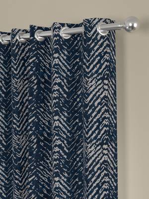 ROSARA HOME chevron Pack of 2 Regular Door Curtains -7 Feet,Navy Blue 2