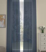 ROSARA HOME Solid Pack of 2 Transparent Long Door Curtains -9 Feet,Navy Blue