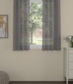 ROSARA HOME Solid Pack of 2 Transparent Window Curtains -5 Feet,Grey