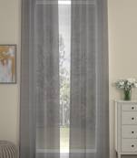 ROSARA HOME Solid Pack of 2 Transparent Door Curtains -7 Feet,Grey