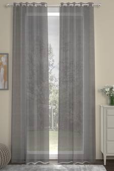 ROSARA HOME Solid Pack of 2 Transparent Long Door Curtains -9 Feet,Grey