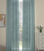 ROSARA HOME Solid Pack of 2 Transparent Door Curtains -7 Feet,Aqua