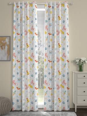 ROSARA HOME Geometric Pack of 2 Regular Door Curtains -7 Feet,Multicolor 1