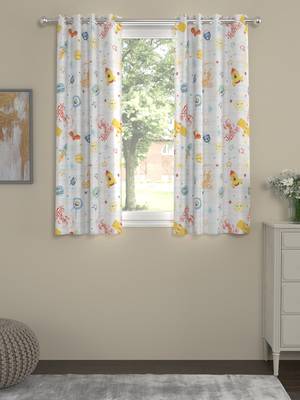 ROSARA HOME Geometric Pack of 2 Regular Window Curtains -5 Feet,Multicolor 1