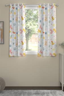 ROSARA HOME Geometric Pack of 2 Regular Window Curtains -5 Feet,Multicolor