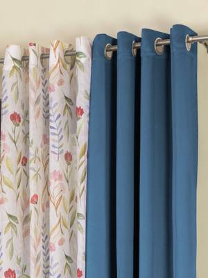 ROSARA HOME Floral Pack of 4 Black Out and Sheer Long Door Curtains -9 Feet,Multicolor 2