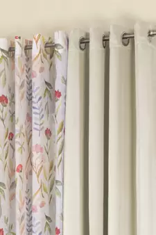 ROSARA HOME Floral Pack of 4 Black Out and Sheer Long Door Curtains -9 Feet,Multicolor