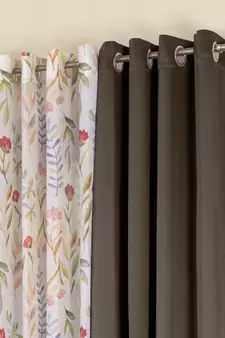 ROSARA HOME Floral Pack of 4 Black Out and Sheer Long Door Curtains -9 Feet,Multicolor
