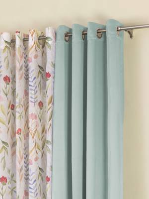 ROSARA HOME Floral Pack of 4 Black Out and Sheer Long Door Curtains -9 Feet,Multicolor 2