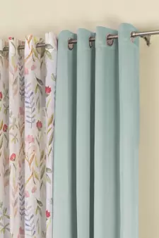 ROSARA HOME Floral Pack of 4 Black Out and Sheer Long Door Curtains -9 Feet,Multicolor