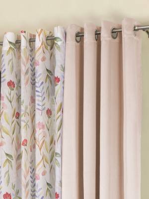 ROSARA HOME Floral Pack of 4 Black Out and Sheer Long Door Curtains -9 Feet,Multicolor 2