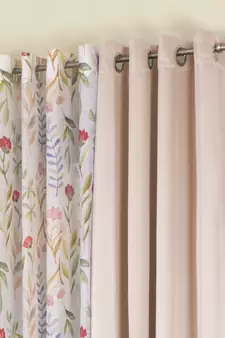 ROSARA HOME Floral Pack of 4 Black Out and Sheer Long Door Curtains -9 Feet,Multicolor