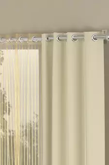 ROSARA HOME Striped Pack of 4 Black Out and Sheer Long Door Curtains -9 Feet,Cream::Gold