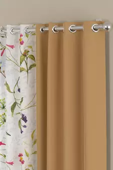 ROSARA HOME Floral Pack of 4 Black Out and Sheer Window Curtains -5 Feet,Multicolor