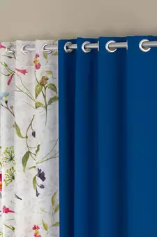 ROSARA HOME Floral Pack of 4 Black Out and Sheer Long Door Curtains -9 Feet,Multicolor
