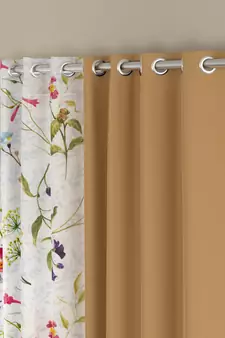 ROSARA HOME Floral Pack of 4 Black Out and Sheer Long Door Curtains -9 Feet,Multicolor
