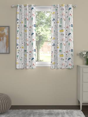 ROSARA HOME Geometric Pack of 2 Regular Window Curtains -5 Feet,Multicolor 1