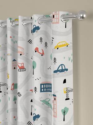 ROSARA HOME Geometric Pack of 2 Regular Window Curtains -5 Feet,Multicolor 2