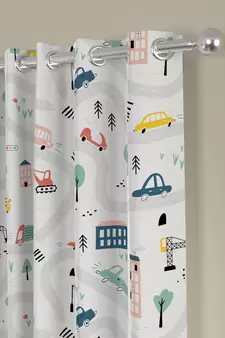 ROSARA HOME Geometric Pack of 2 Regular Window Curtains -5 Feet,Multicolor