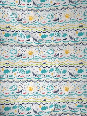 ROSARA HOME Geometric Pack of 2 Regular Door Curtains -7 Feet,Blue 3