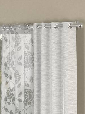 ROSARA HOME Solid Pack of 4 Regular and Sheer Long Door Curtains -9 Feet,Cream::White 2