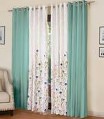 ROSARA HOME Floral Pack of 4 Regular Long Door Curtains -9 Feet,Multicolor
