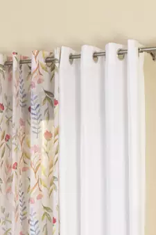 ROSARA HOME Floral Pack of 4 Regular and Sheer Long Door Curtains -9 Feet,Multicolor