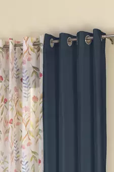ROSARA HOME Floral Pack of 4 Regular and Sheer Long Door Curtains -9 Feet,Multicolor