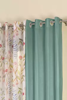 ROSARA HOME Floral Pack of 4 Regular and Sheer Long Door Curtains -9 Feet,Multicolor