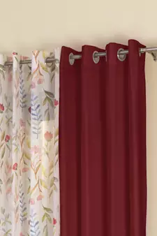 ROSARA HOME Floral Pack of 4 Regular and Sheer Long Door Curtains -9 Feet,Multicolor
