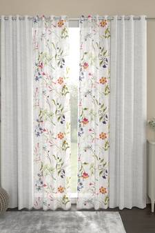 ROSARA HOME Floral Pack of 4 Regular and Sheer Long Door Curtains -9 Feet,Multicolor