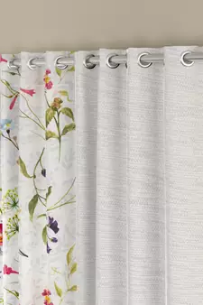 ROSARA HOME Floral Pack of 4 Regular and Sheer Long Door Curtains -9 Feet,Multicolor