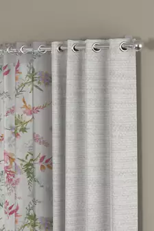 ROSARA HOME Solid Floral Pack of 4 Room Darkening and Sheer Window Curtains -5 Feet,Cream::Multicolor
