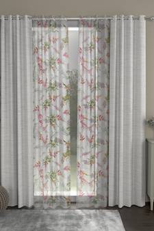 ROSARA HOME Solid Floral Pack of 4 Room Darkening and Sheer Long Door Curtains -9 Feet,Cream::Multicolor