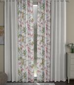 ROSARA HOME Solid Floral Pack of 4 Room Darkening and Regular Long Door Curtains -9 Feet,Cream::Multicolor