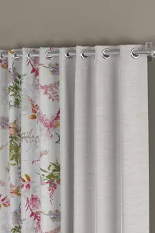 ROSARA HOME Solid Floral Pack of 4 Room Darkening and Regular Long Door Curtains -9 Feet,Cream::Multicolor
