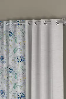 ROSARA HOME Solid Floral Pack of 4 Room Darkening and Regular Long Door Curtains -9 Feet,Cream::Blue