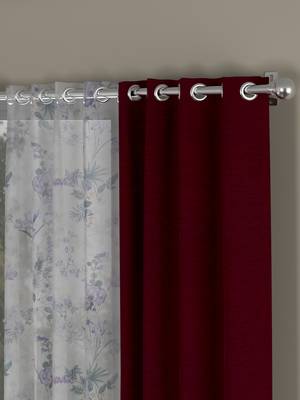 ROSARA HOME Solid Floral Pack of 4 Room Darkening and Sheer Window Curtains -5 Feet,Maroon::Lavender 2