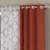 ROSARA HOME Jacquard Geometric Pack of 4 Regular and Sheer Long Door Curtains -9 Feet,Rust::White