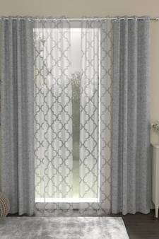 ROSARA HOME Solid Pack of 4 Regular and Sheer Long Door Curtains -9 Feet,Grey::White