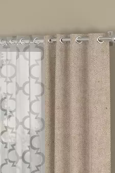 ROSARA HOME Solid Pack of 4 Regular and Sheer Long Door Curtains -9 Feet,Beige::White