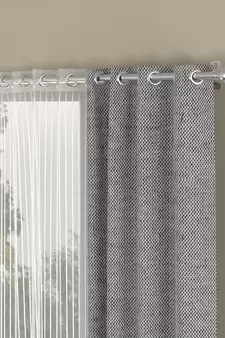 ROSARA HOME Solid Pack of 4 Regular and Sheer Long Door Curtains -9 Feet,Grey::White