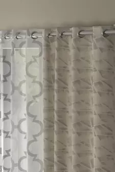 ROSARA HOME Jacquard Pack of 4 Regular and Sheer Long Door Curtains -9 Feet,Beige::White