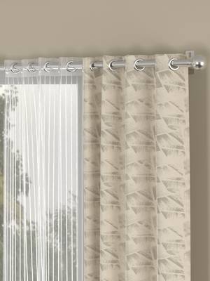 ROSARA HOME Jacquard Pack of 4 Regular and Sheer Long Door Curtains -9 Feet,Beige::White 2