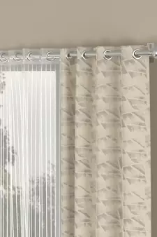 ROSARA HOME Jacquard Pack of 4 Regular and Sheer Long Door Curtains -9 Feet,Beige::White