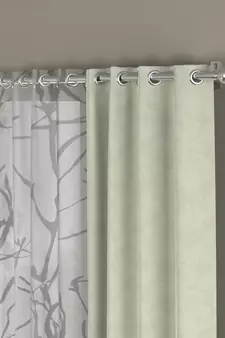 ROSARA HOME Jacquard Abstract Pack of 4 Regular and Sheer Door Curtains -7 Feet,Off White::White